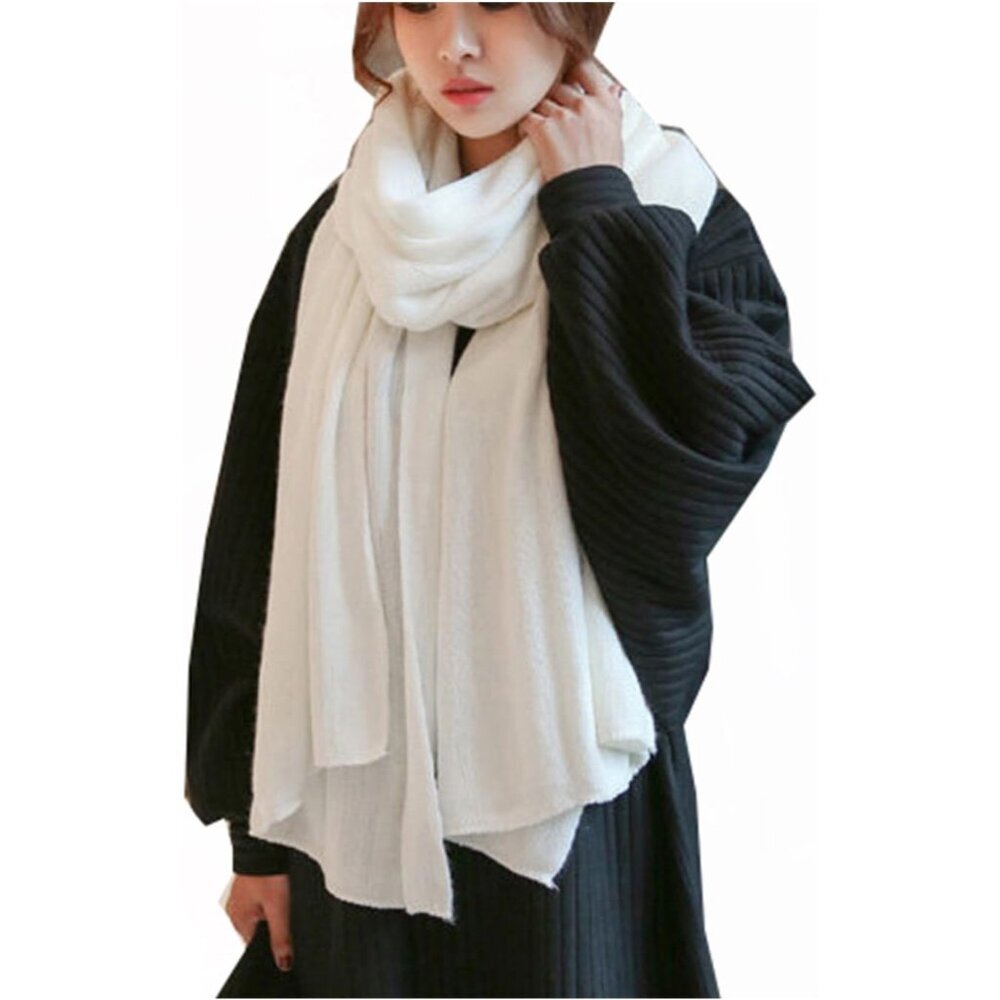 Womens Warm Winter Infinity Scarves Set Blanket Scarf Pure Color